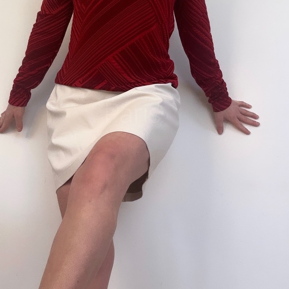 COLORI White Faux Leather skirt US M - Picture 2 of 10